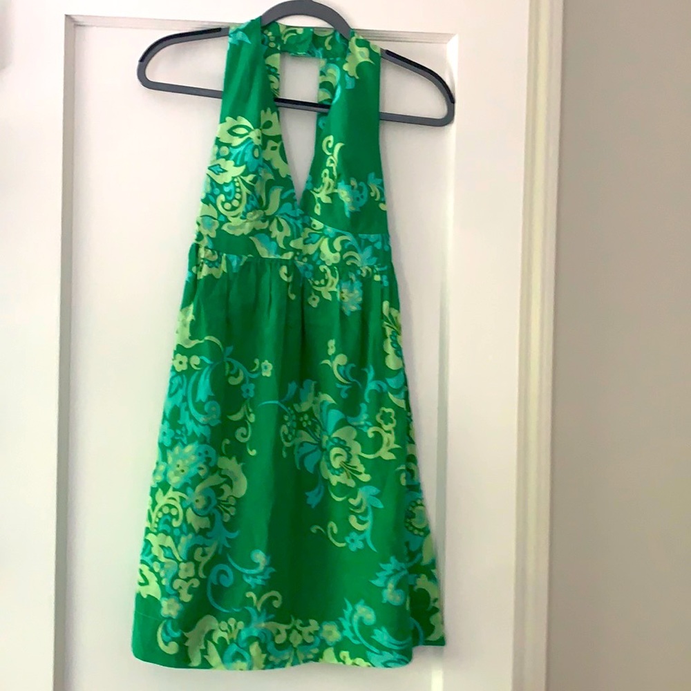 Amanda Uprichard silk blend green patterned dress